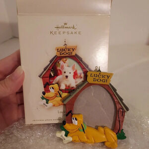 Hallmark Keepsake Disney Lucky Dog! Pluto Christmas Photo Holder